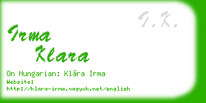 irma klara business card